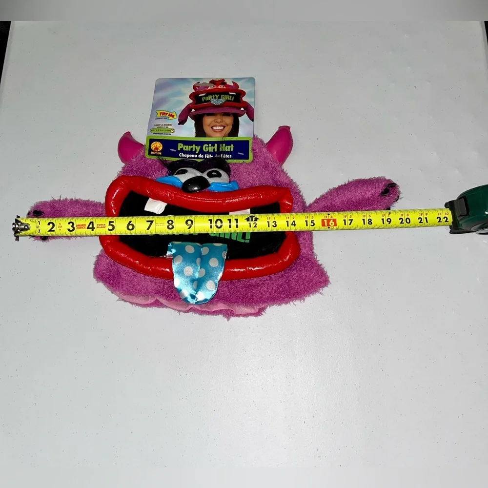 NWT Plush Party Girl Monster Hat with Sounds & Lights